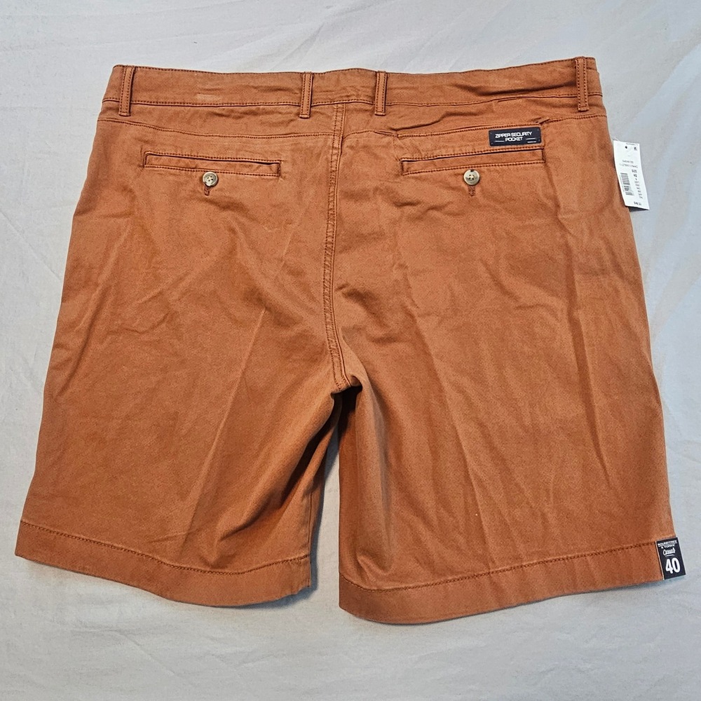 Roundtree Yorke Size 40 Straight Shorts Rust Brown Geo Design 9" inseam NWT L892 - Picture 5 of 6